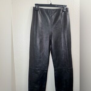Vintage North‎ Beach Leather Black Genuine Leather Straight Leg Pants- Size 6